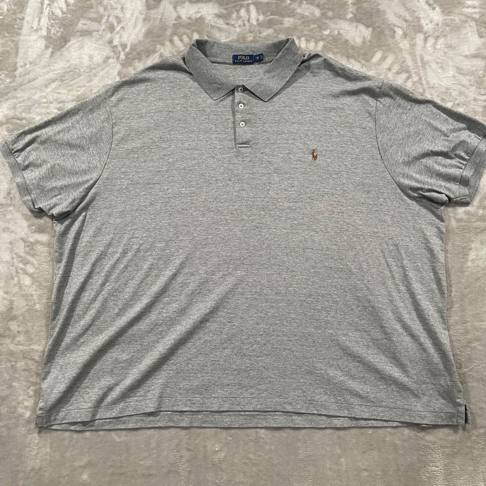 Polo Ralph Lauren Shirt Mens 5XB Gray Polo Flesh Pony Casual Preppy Golf